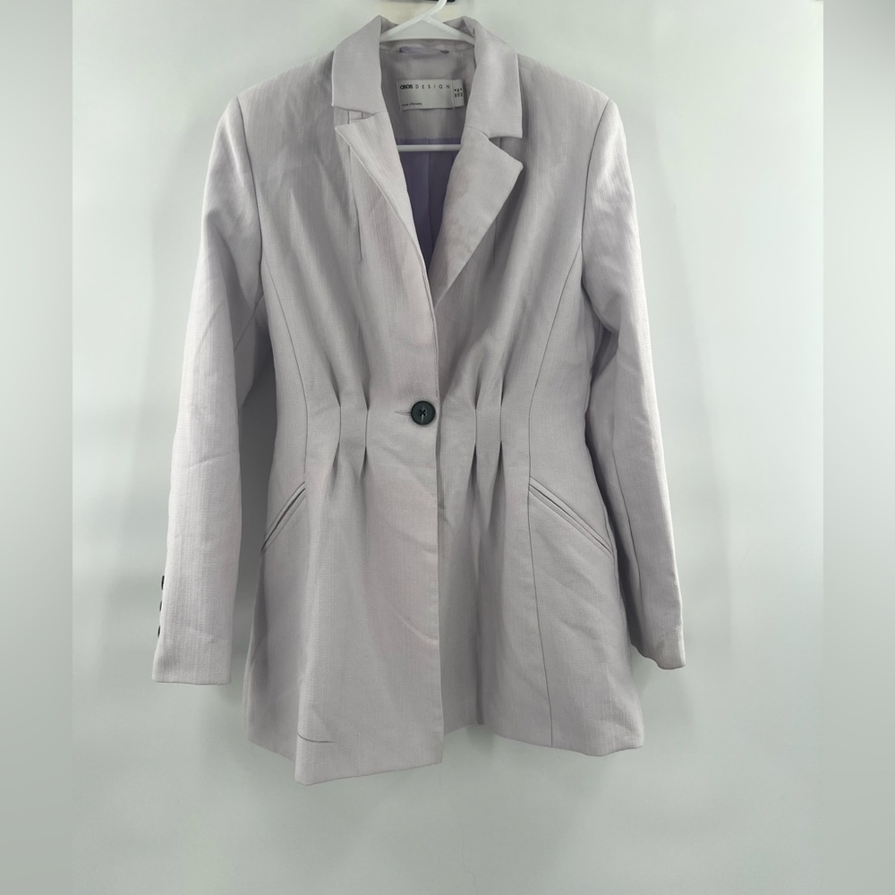 ASOS purple blazer with pleated detail size 8